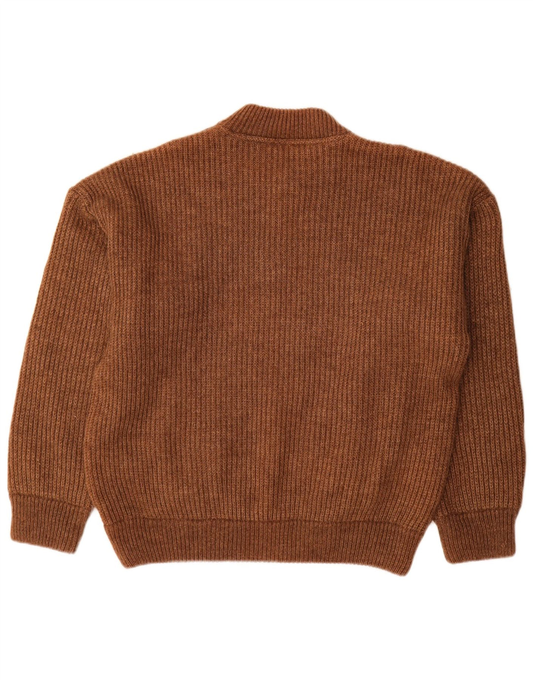 Ivy Oxford Hombre Botón Cuello Jersey Suéter Grande Lana Marrón