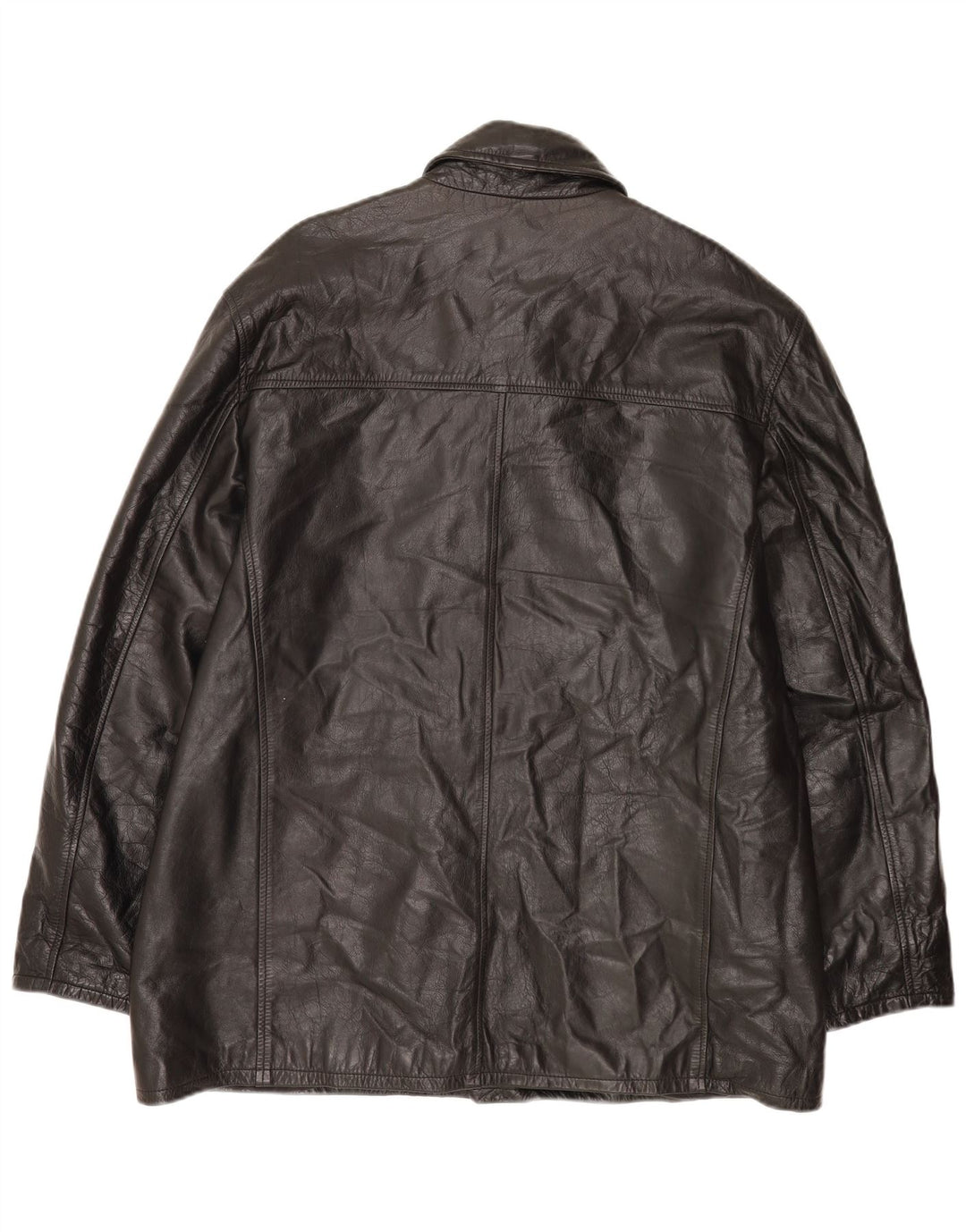 Vintage chaqueta de cuero para hombre Reino Unido 44 2XL cuero negro