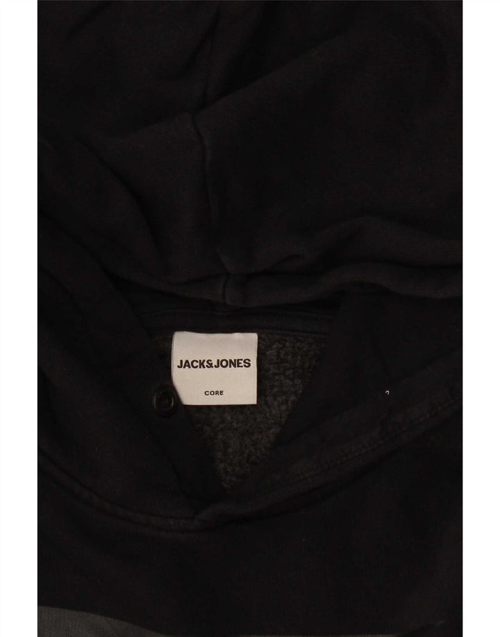 Jack & Jones Hombre Sudadera Con Capucha Gráfica Jersey Pequeño Negro