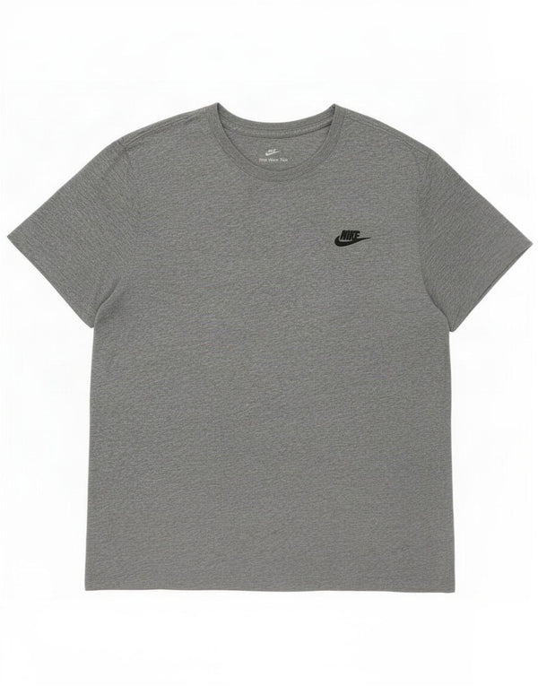 Camiseta Nike Hombre Top Grande Gris Algodón