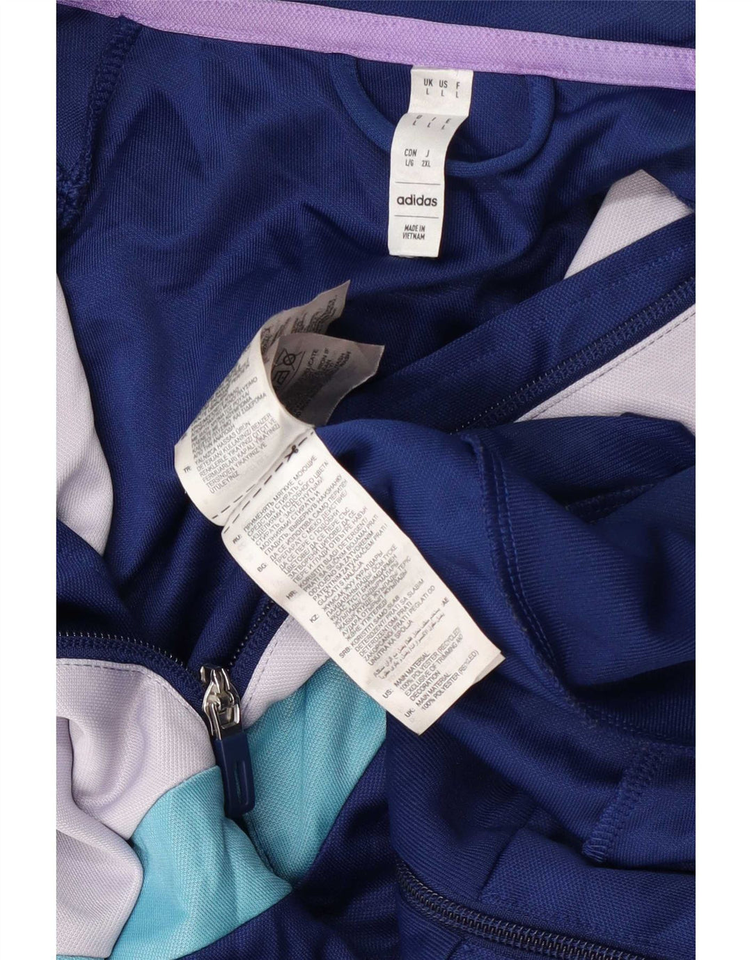 Adidas Hombre Aeroready Chándal Top Chaqueta Grande Azul Colorblock Poliéster