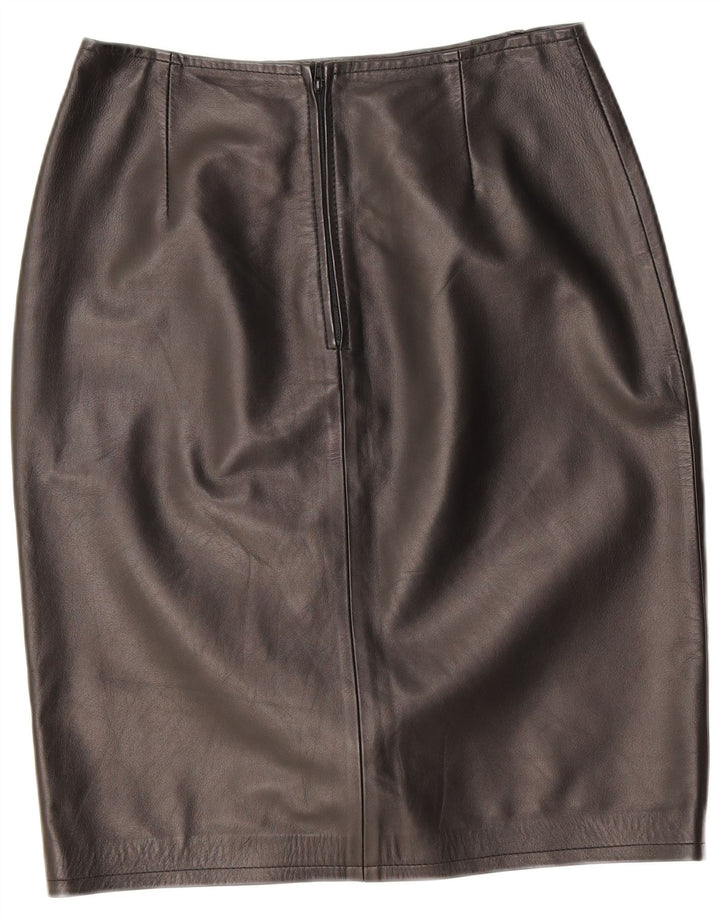 Falda de cuero vintage para mujer W26 Pequeño Negro