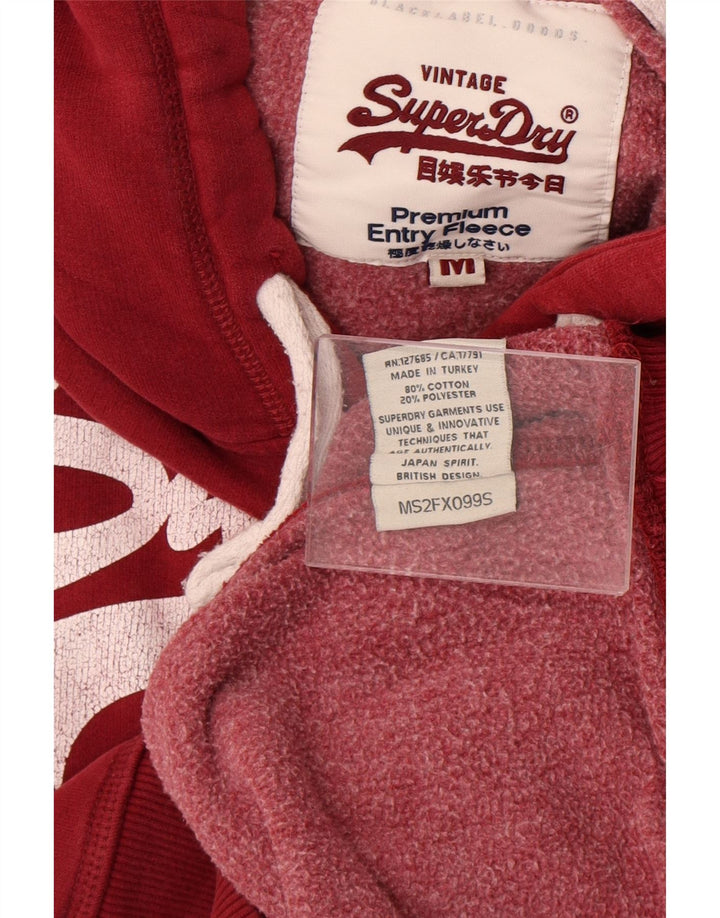 Superdry Jersey con capucha gráfica de algodón rojo medio para hombre