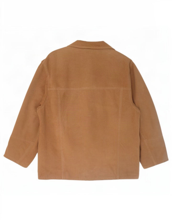 Donna Pelle Chaqueta de ante para mujer IT 44 Cuero beige medio