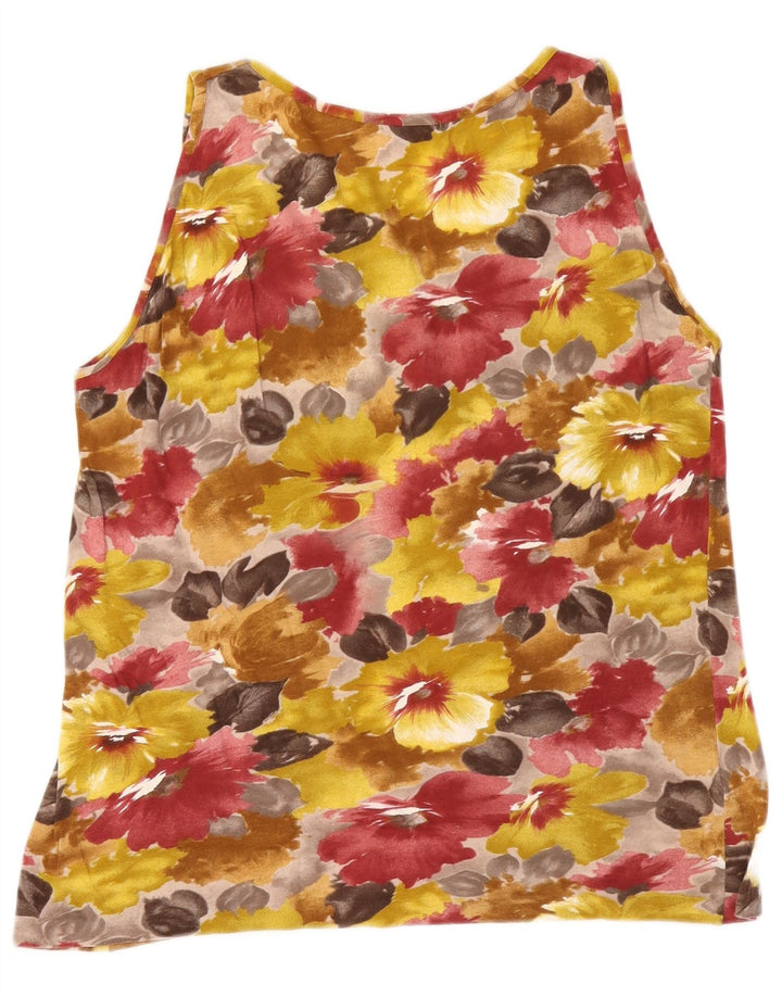 Liabel Camiseta sin mangas para mujer UK 44 Mediana Algodón floral multicolor
