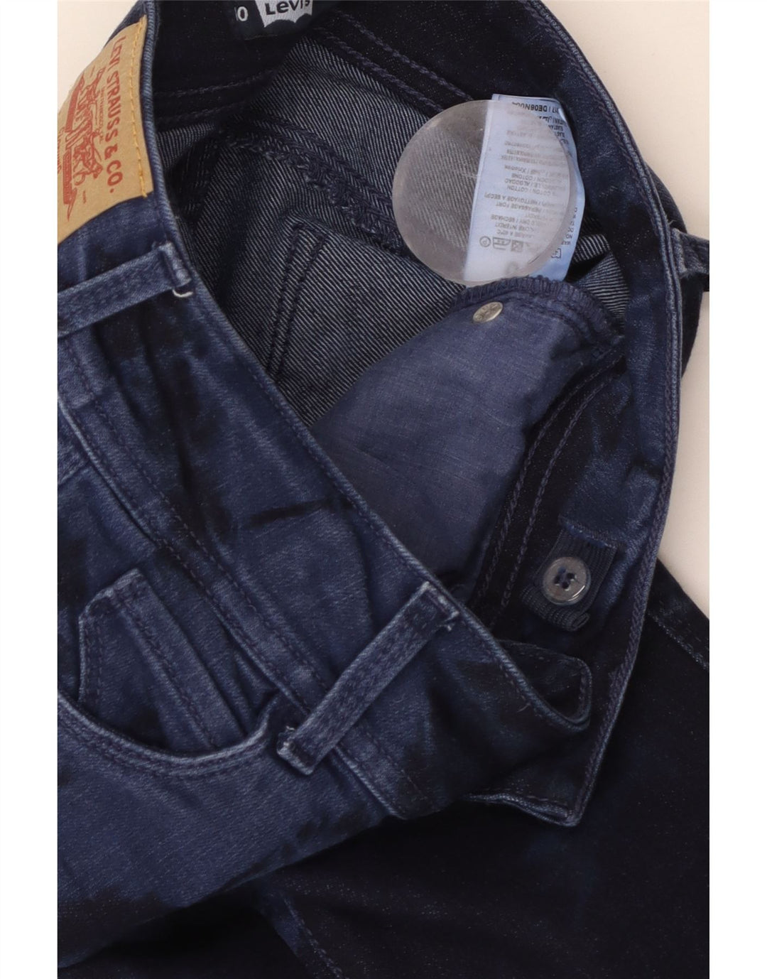 LEVI'S Vaqueros ajustados para niño 9-10 años Azul marino Algodón teñido anudado