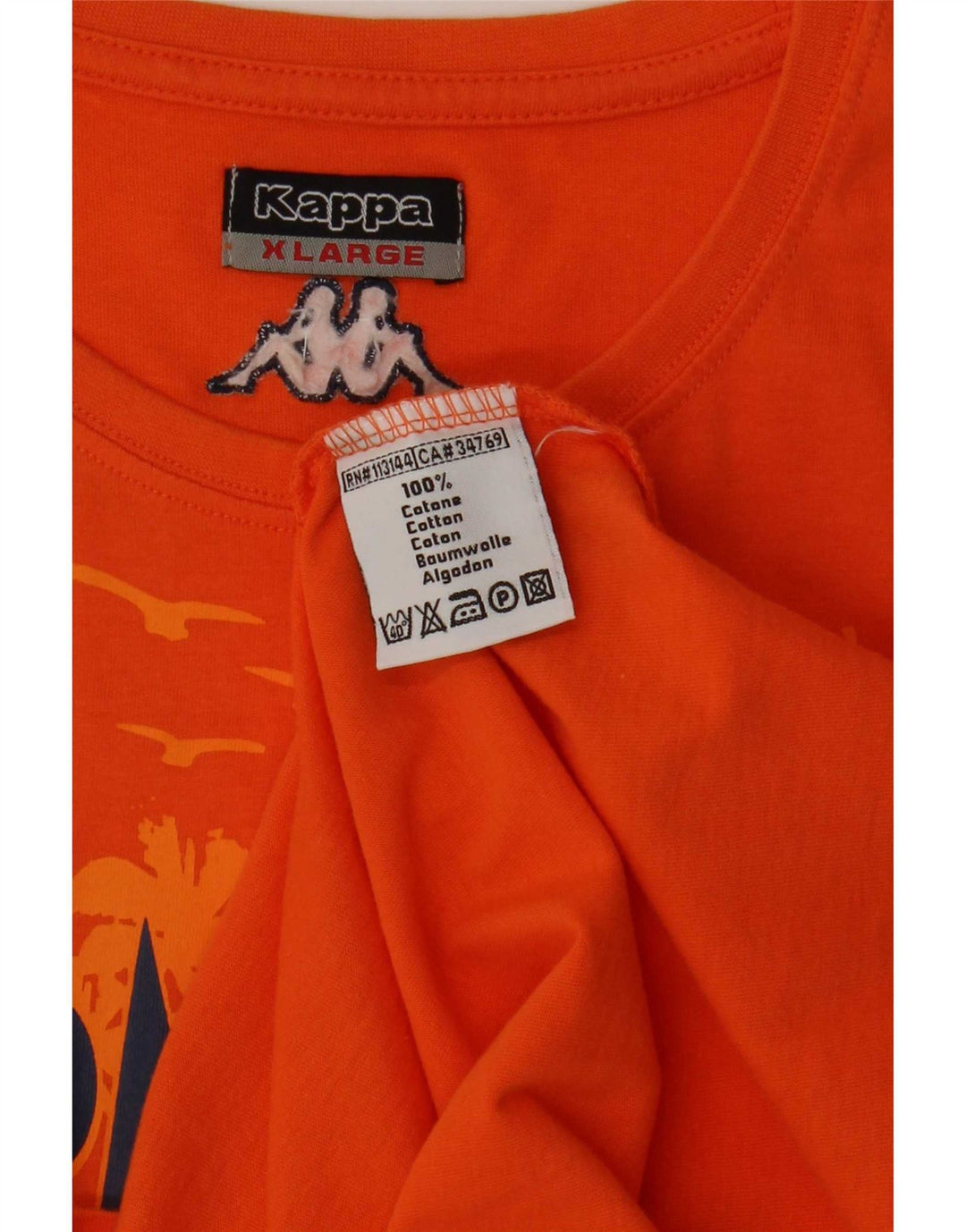 Kappa Hombre Graphic Vest Top XL Naranja Algodón