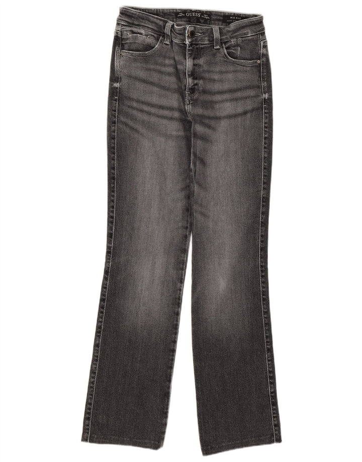 GUESS Vaqueros rectos de talle medio para mujer W27 L30 Gris