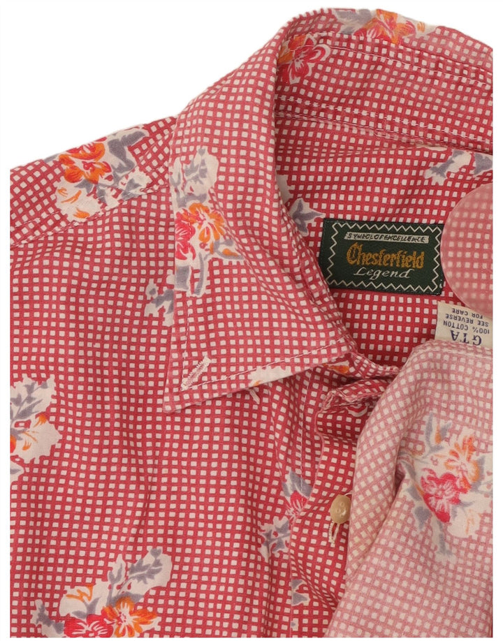 Camisa Chesterfield para hombre XL Algodón floral rojo