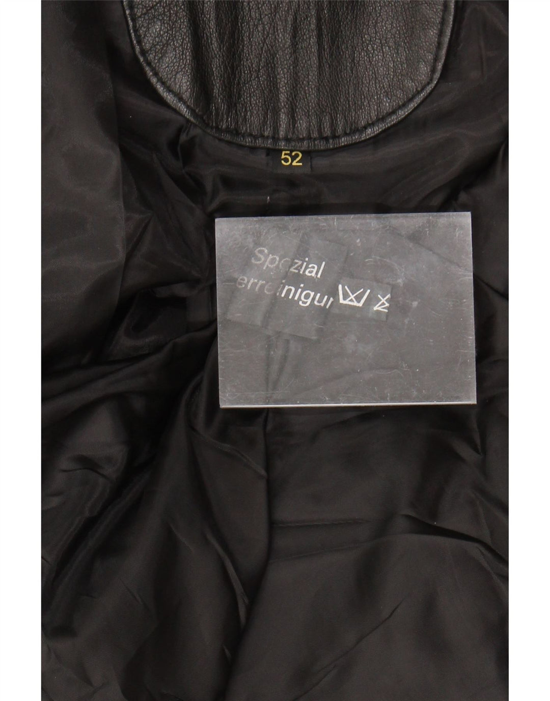 Chaqueta de cuero vintage para hombre IT 52 XL cuero negro