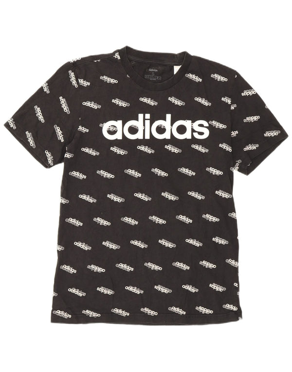 Adidas Camiseta gráfica para mujer Top UK 10 Small Black Cotton