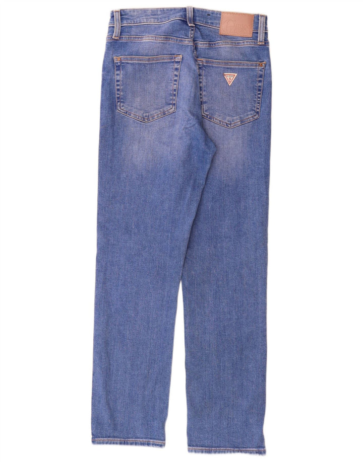 Vaqueros Guess Mujer Rectos W26 L28 Azul Algodón