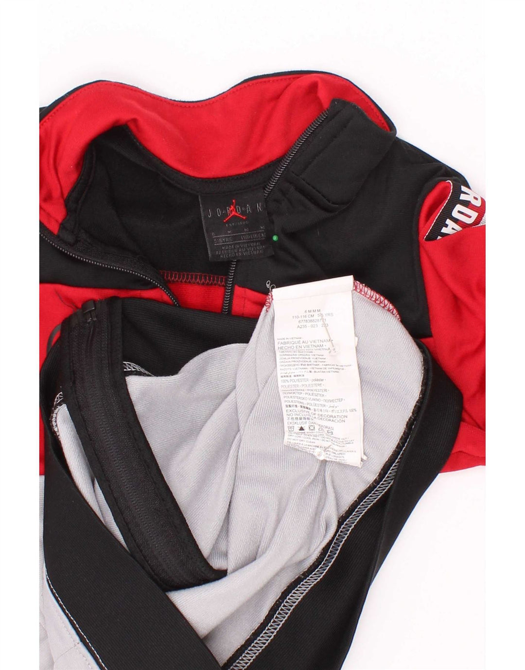 Jordan - Chaqueta de chándal con gráfico para niños (5-6 años), color rojo mediano