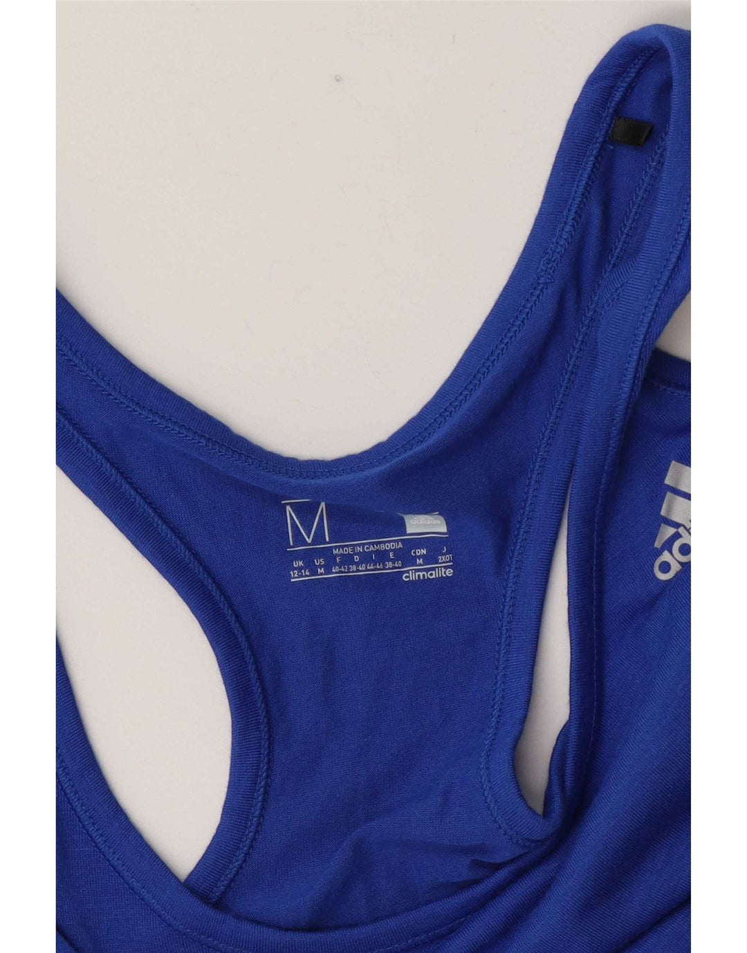 Adidas Mujer Climalite Chaleco Top Reino Unido 12/14 Azul Medio