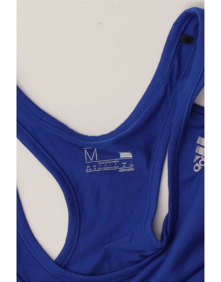 Adidas Mujer Climalite Chaleco Top Reino Unido 12/14 Azul Medio