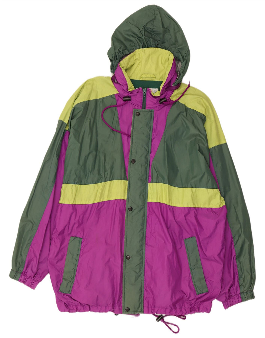 CAMPAGNOLO Chubasquero con capucha para hombre, talla 40, talla grande, multicolor, color block