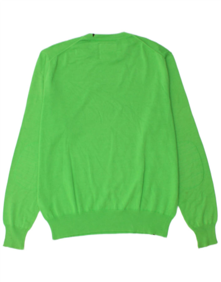 Sun68 - Jersey de cuello redondo para hombre, color verde medio, algodón