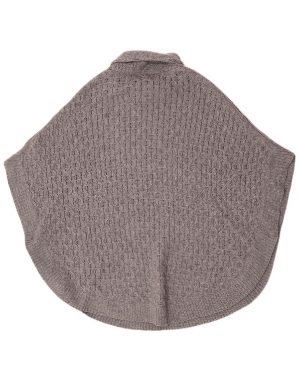 Massimo Dutti Jersey Poncho con Cuello Chal para Mujer UK 44 Lana Gris Medio