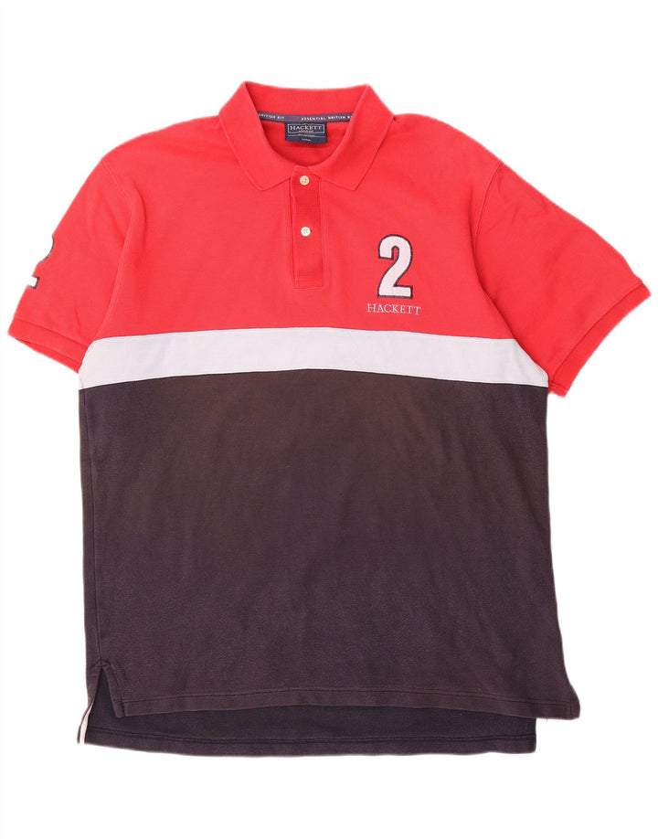 Hackett Polo Gráfico De Algodón Con Diseño Color Block En Rojo Grande | Hombre