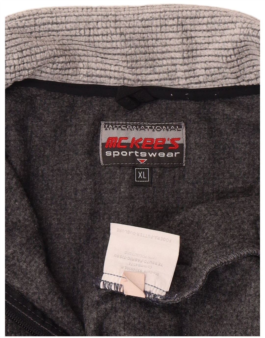 MC Kee's Jersey de forro polar con cuello y cremallera para hombre XL Gris Colorblock Poliéster