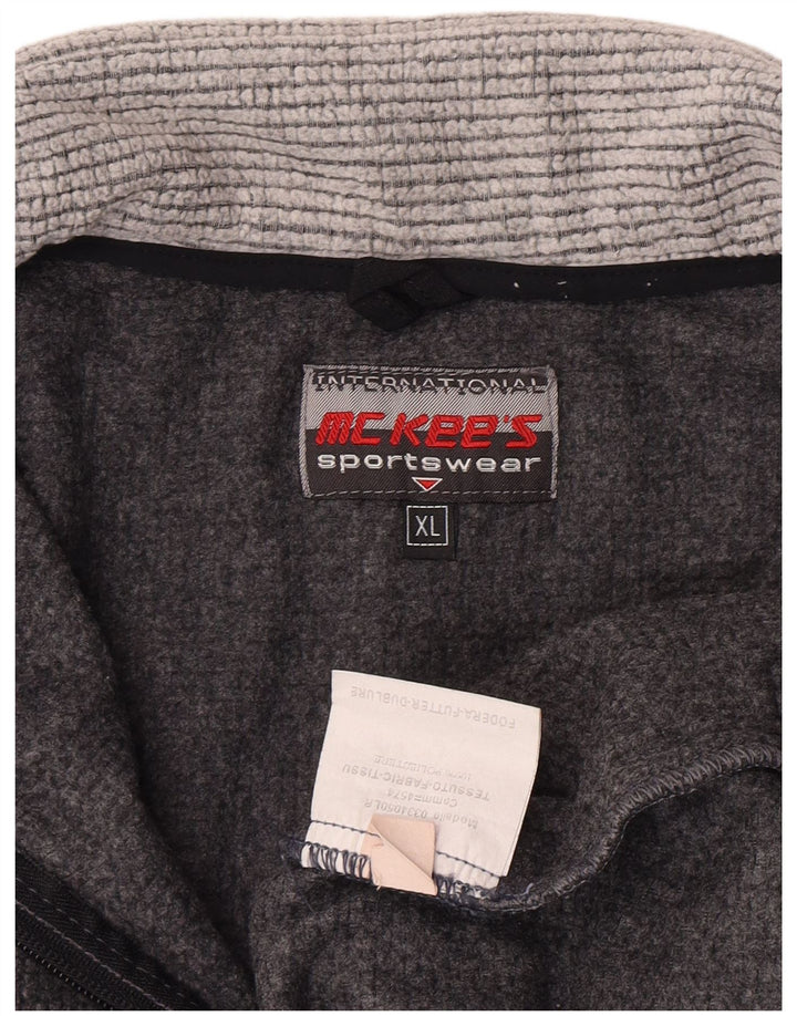 MC Kee's Jersey de forro polar con cuello y cremallera para hombre XL Gris Colorblock Poliéster