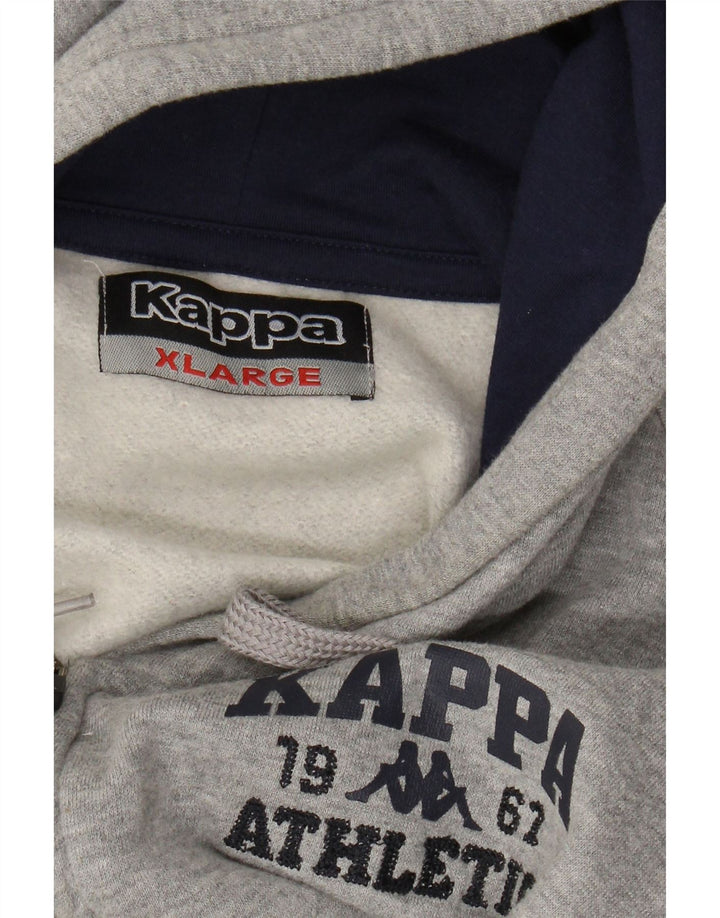 KAPPA Mens Zip Hoodie Sweater XL Grey Cotton Vintage Kappa and Second-Hand Kappa from Messina Hembry 