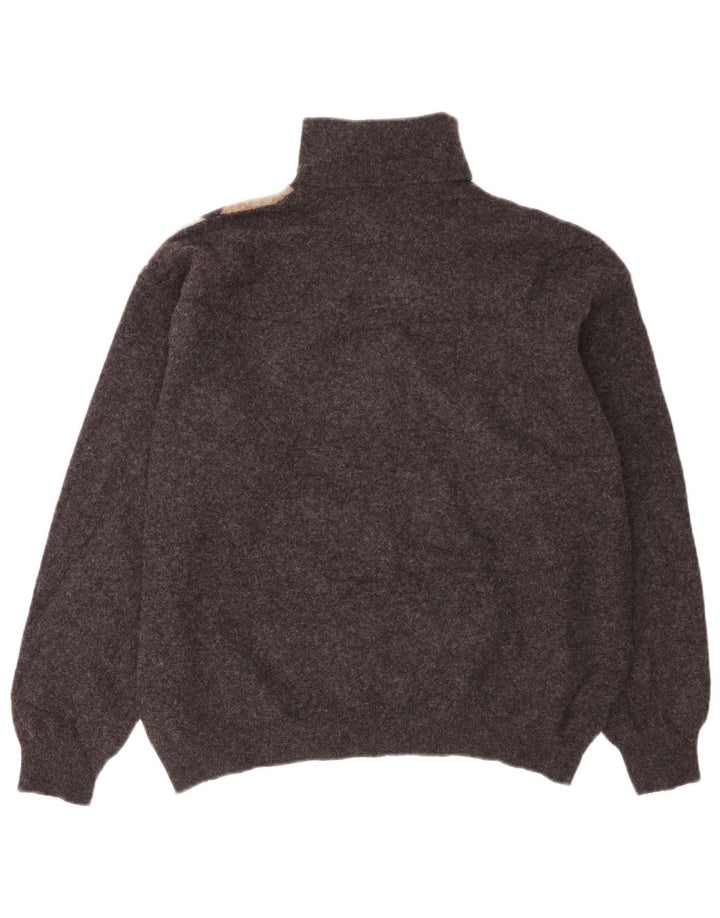 Benetton Jersey De Cuello Vuelto Para Hombre IT 52 Large Gris Argyle/Lana Diamante