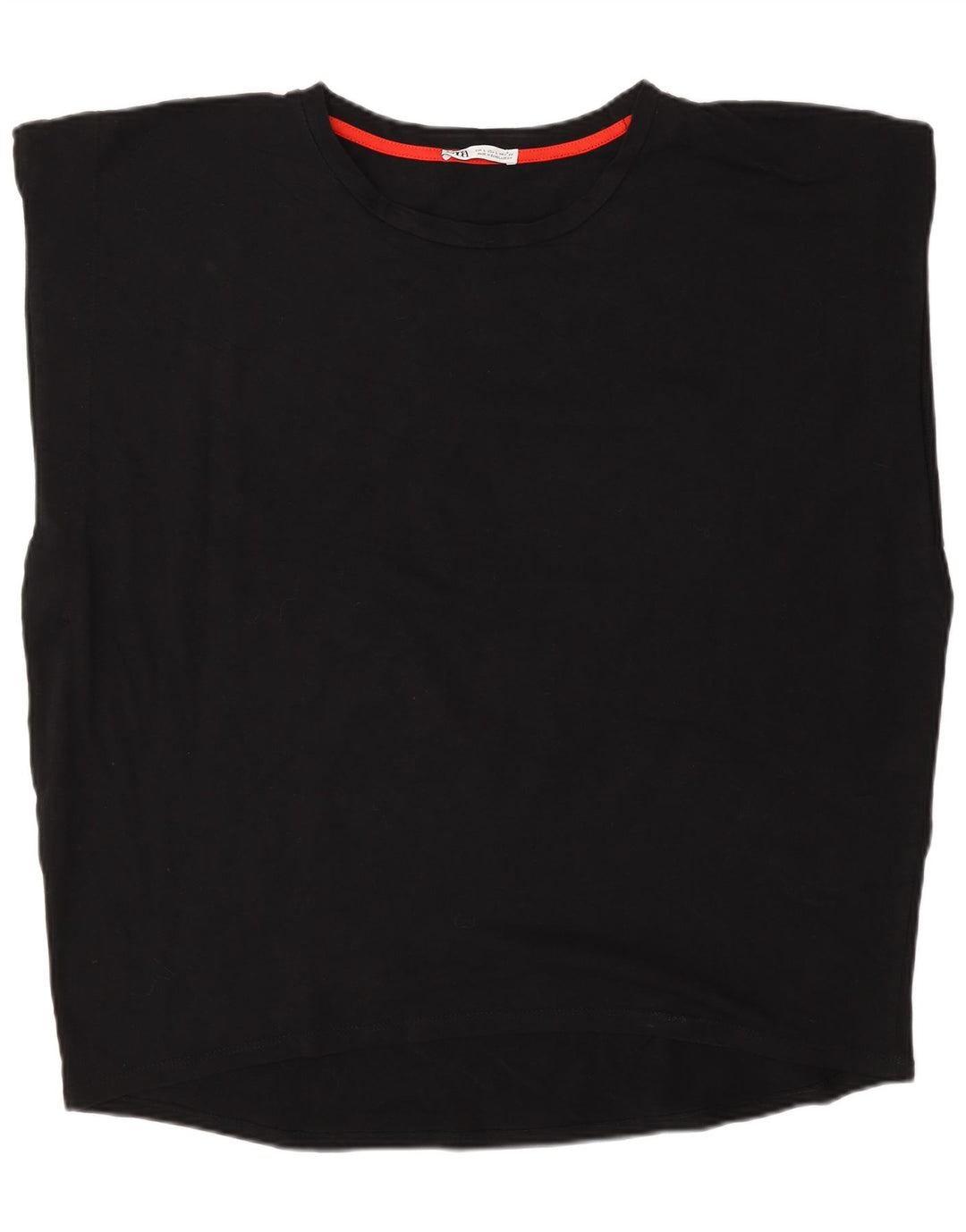Zara Top sin mangas extragrande para mujer UK 46 Grande Algodón negro