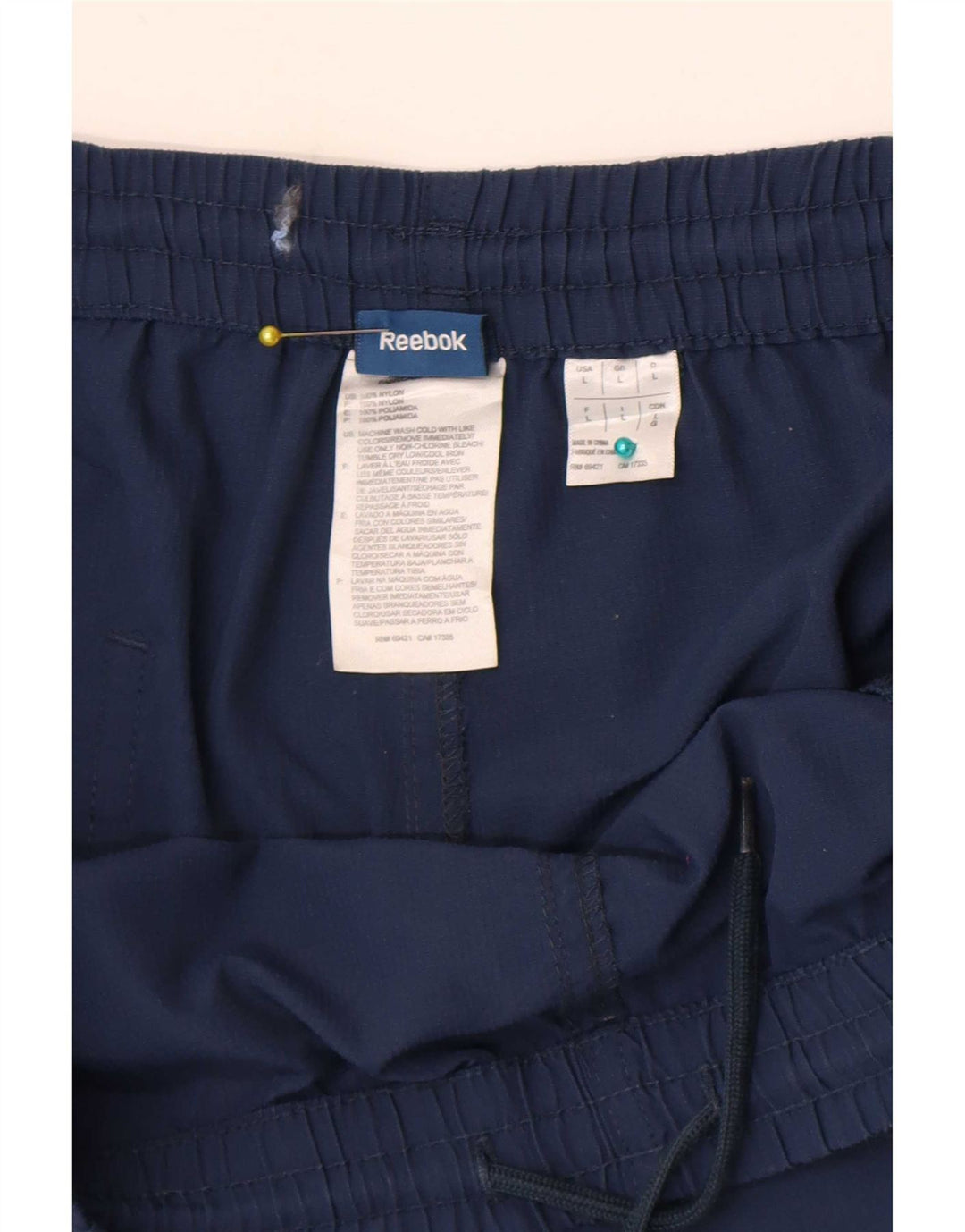 Pantalones Cortos Deportivos Reebok para Hombre Talla Grande Azul Marino Nylon
