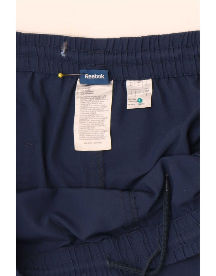Pantalones Cortos Deportivos Reebok para Hombre Talla Grande Azul Marino Nylon