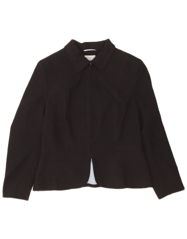 Marks & Spencer Chaqueta Blazer Petite con Cremallera Completa para Mujer UK 44 Mediano Negro