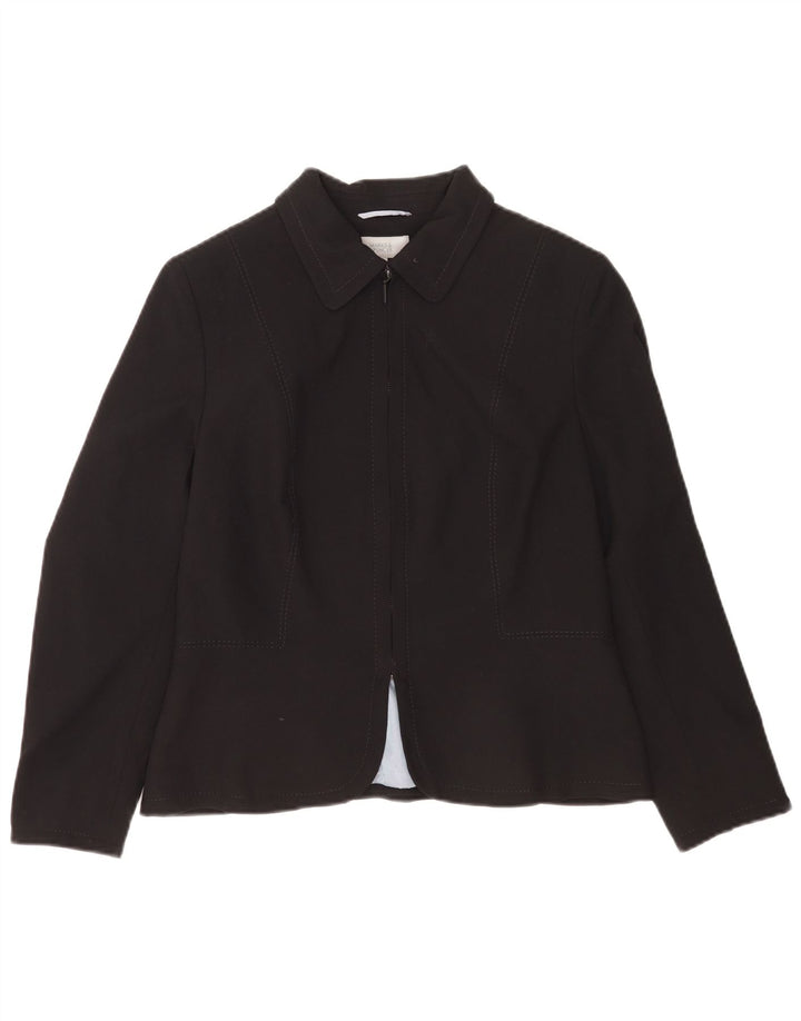 Marks & Spencer Chaqueta Blazer Petite con Cremallera Completa para Mujer UK 44 Mediano Negro