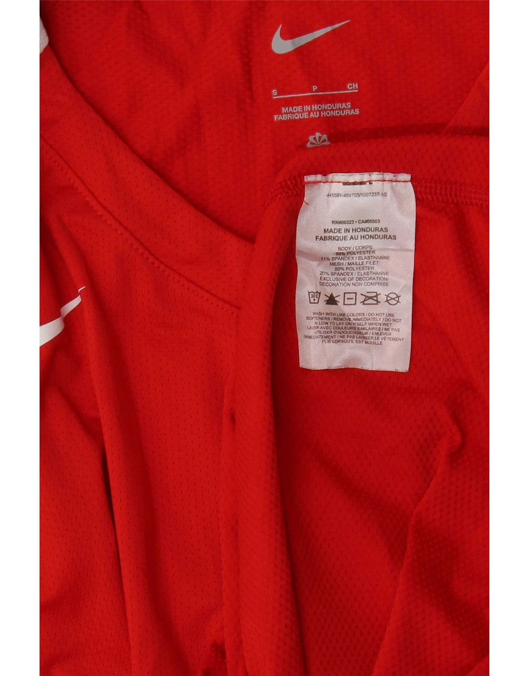 Nike Mens Graphic Top Manga Larga Pequeño Poliéster Rojo