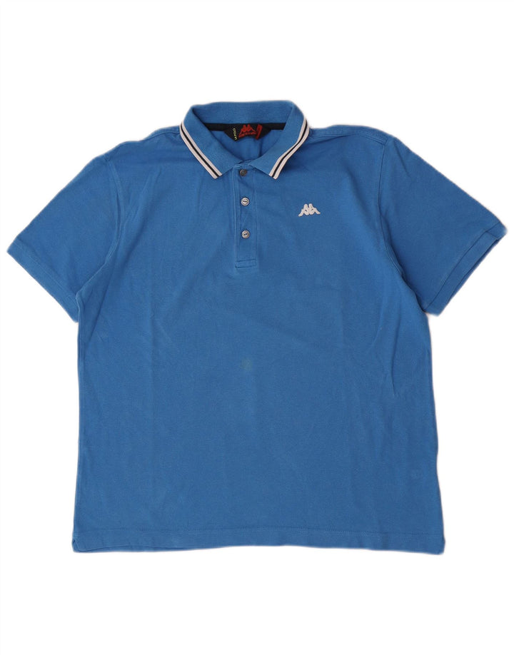 Polo Kappa Hombre Algodón Azul Medio