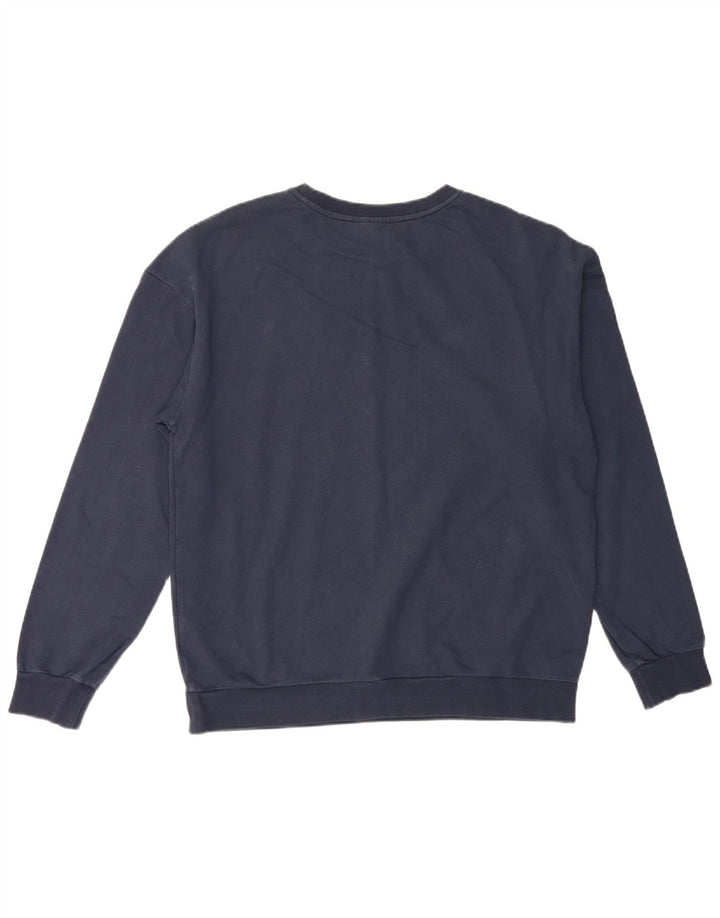 HUGO BOSS Hombre | Sudadera con gráfico tipo jersey de algodón azul marino mediano