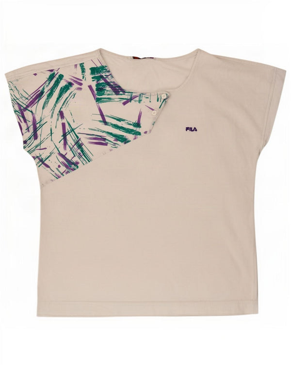 Fila Camiseta gráfica para mujer Top US 10 Large White Geométrico