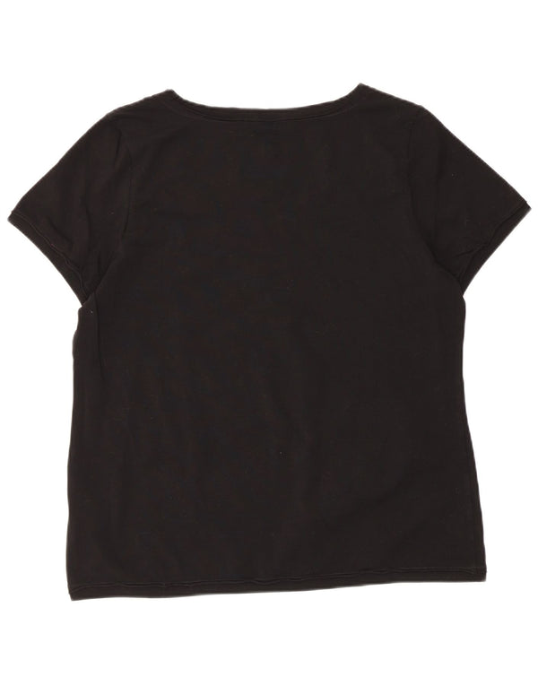 Liu Jo Camiseta gráfica para mujer Top IT 52 XL Algodón negro