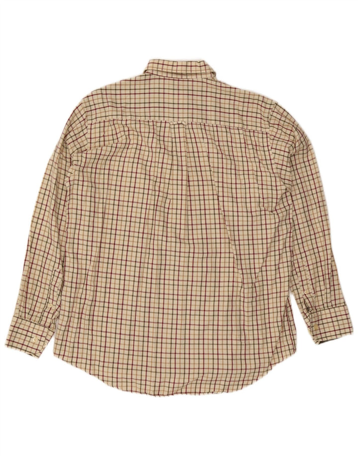 Barbour Hombre Camisa De Franela Algodón A Cuadros Beige Medio