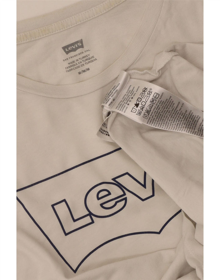 Levi's Camiseta gráfica para hombre Top mediano de algodón blanco