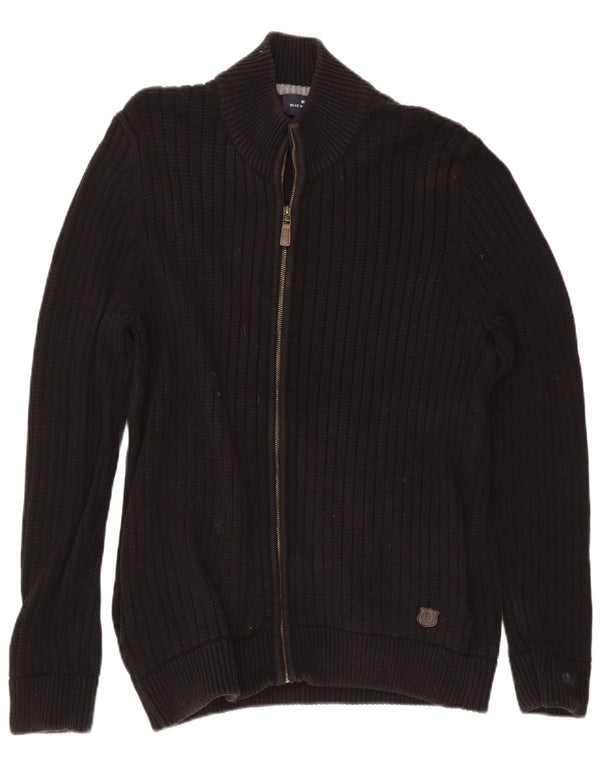 Marks & Spencer - Cárdigan azul Harbor para hombre, talla grande, algodón negro