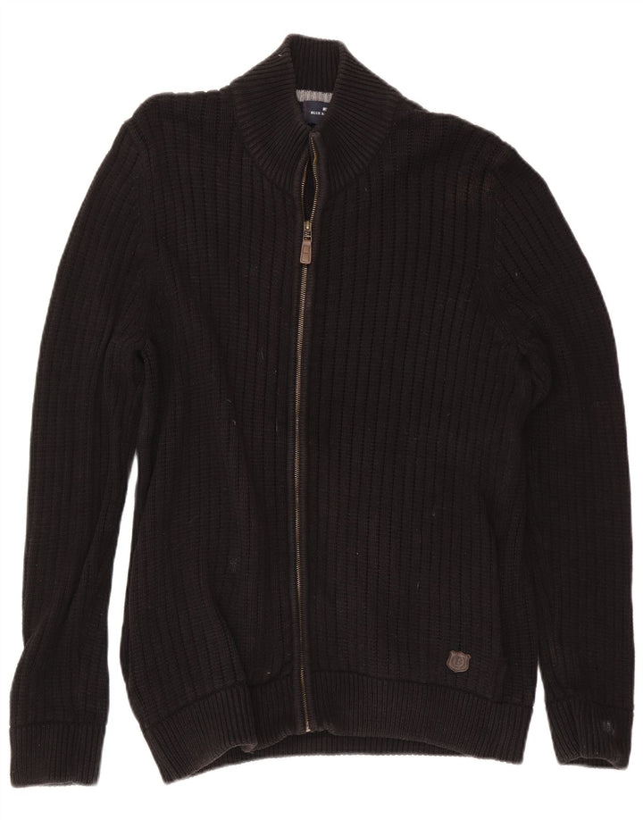 Marks & Spencer - Cárdigan azul Harbor para hombre, talla grande, algodón negro
