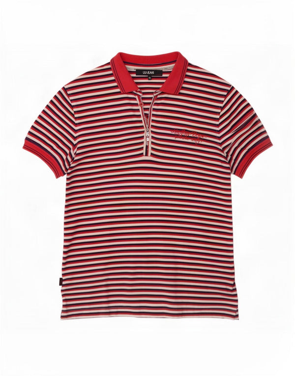 Polo Liu Jo para mujer UK 40 XL Algodón a rayas rojas