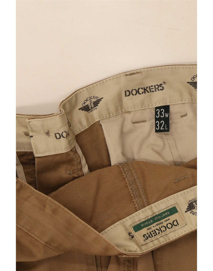 Dockers Pantalones cargo rectos para hombre W33 L32 Beige