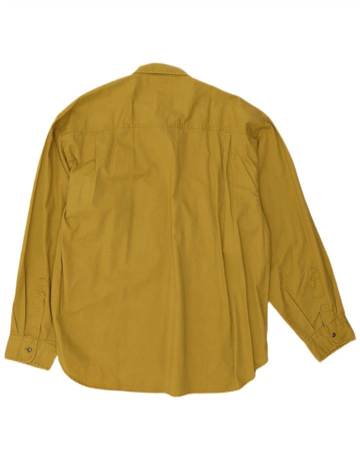 Camisa Vintage Hombre XL Algodón Amarillo