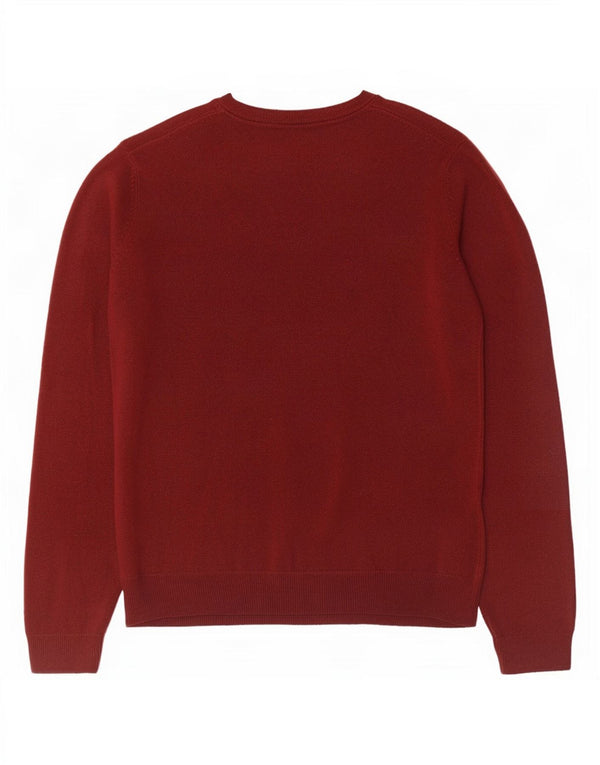 Marks & Spencer Suéter con cuello en V para mujer UK 44 Grande Acrílico burdeos