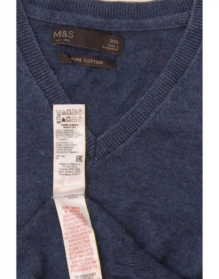 Marks & Spencer - Camiseta sin mangas para hombre, talla 2XL, algodón azul marino