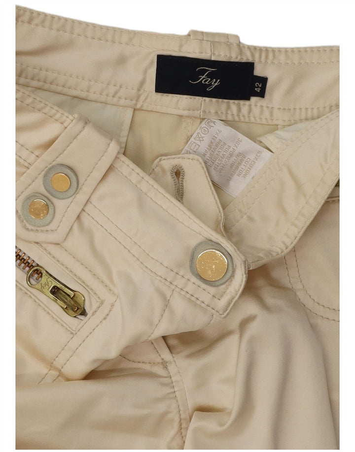 Fay Pantalones Capri para Mujer IT 44 Medium W30 L20 Algodón Blanco Roto