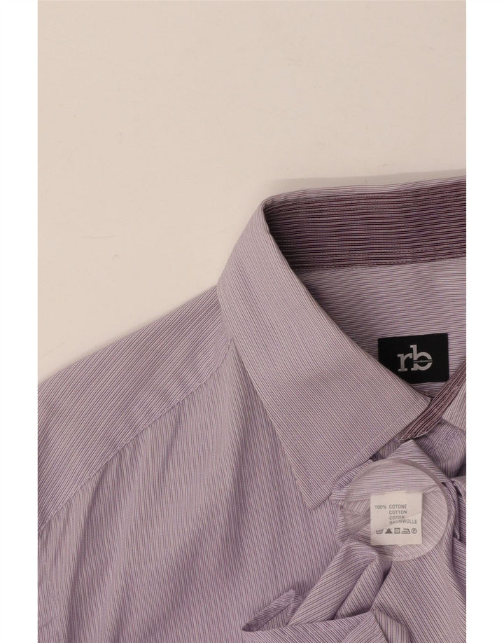 ROCCOBAROCCO Camisa De Hombre Algodón Rayas Púrpura Medio