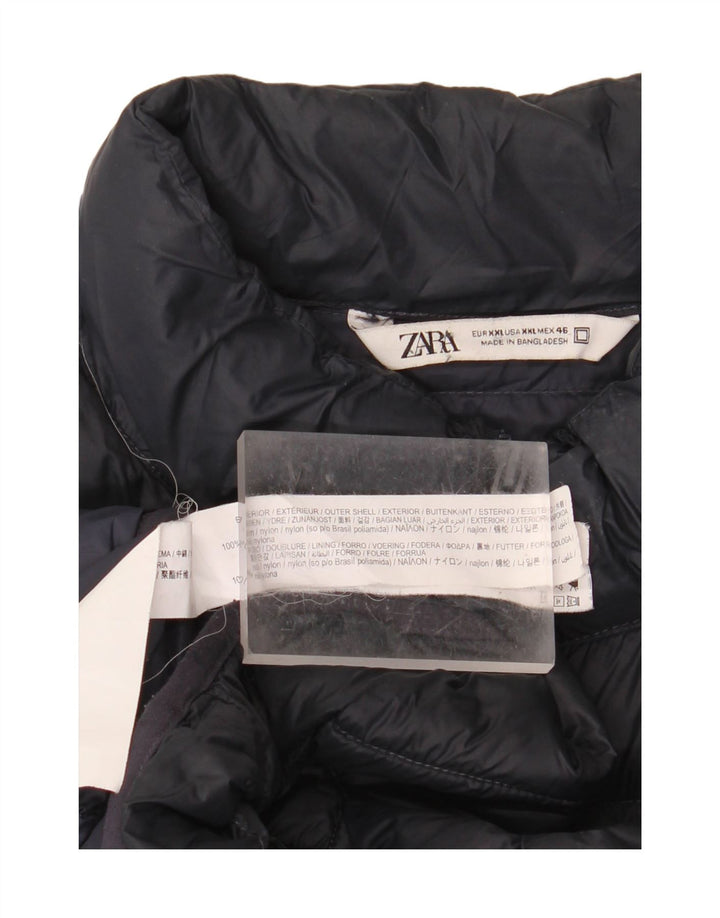 ZARA Chaqueta Acolchada Hombre ES 44 2XL Nylon Negro