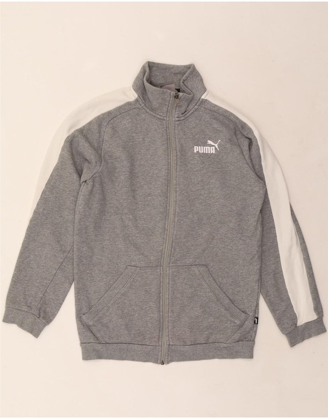 PUMA Chaqueta de chándal para hombre XS Algodón color block gris